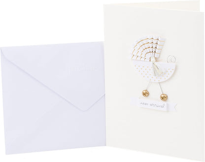 Hallmark Signature Congratulations Greeting Card for New Baby (Stroller)