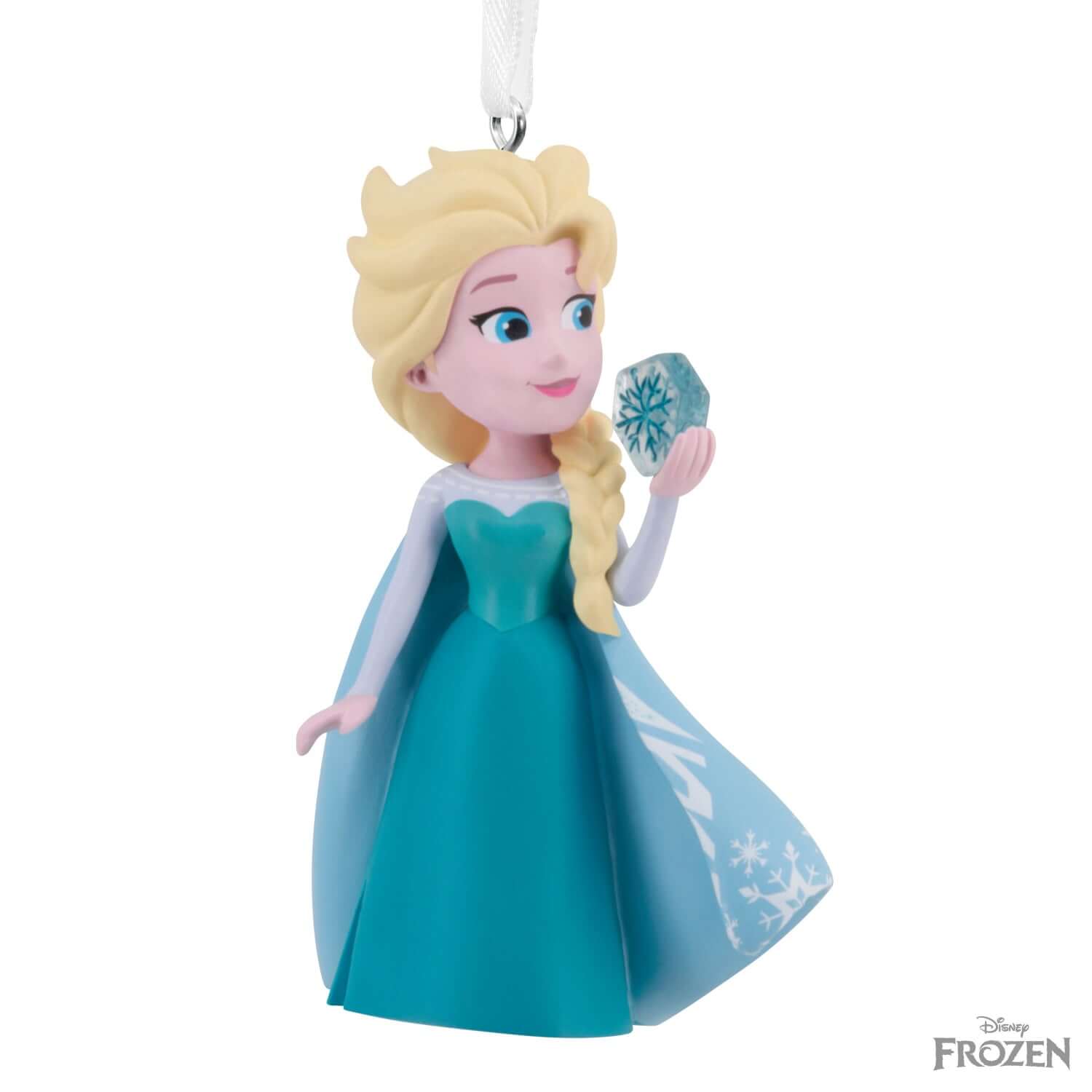 Disney Frozen Elsa - Hallmark Christmas ornament featuring Elsa in a cool blue gown holding a sparkling ice snowflake.