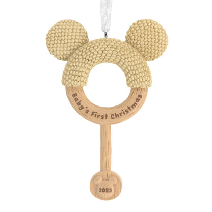 Disney Mickey Mouse Baby's First Christmas Rattle - Hallmark Christmas Ornament