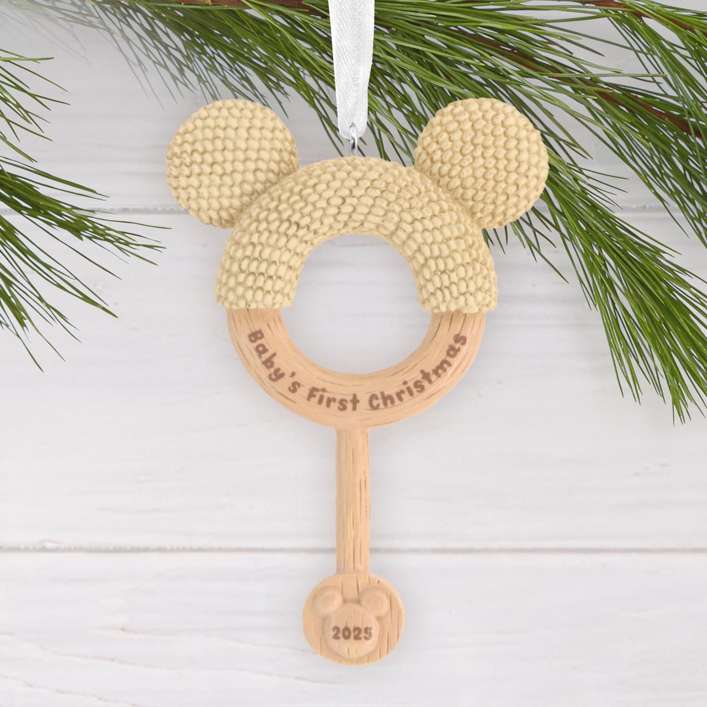 Disney Mickey Mouse Baby's First Christmas Rattle - Hallmark Christmas Ornament