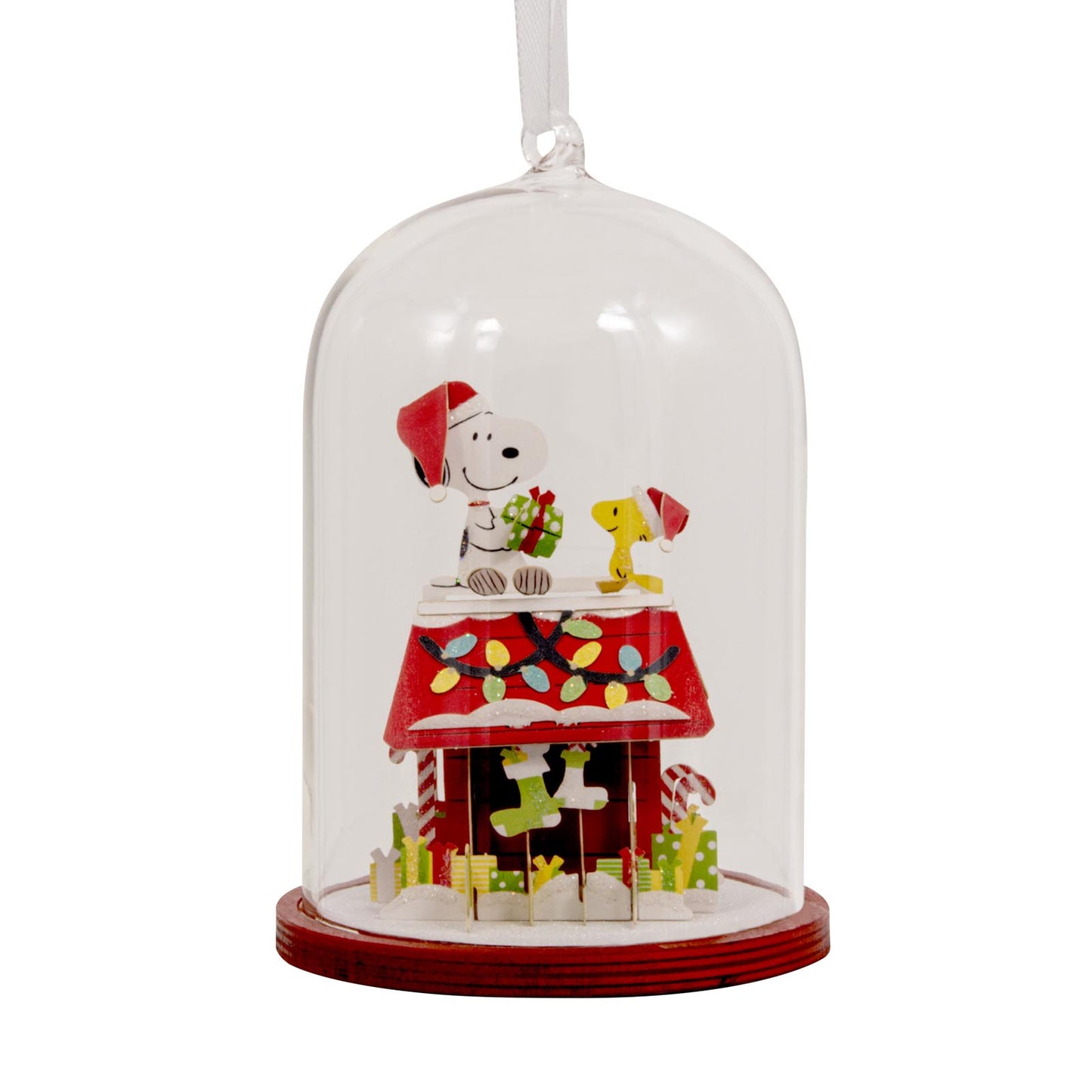 Peanuts® Snoopy's Doghouse Cloche, Glass and Paper — Hallmark Christmas Ornament