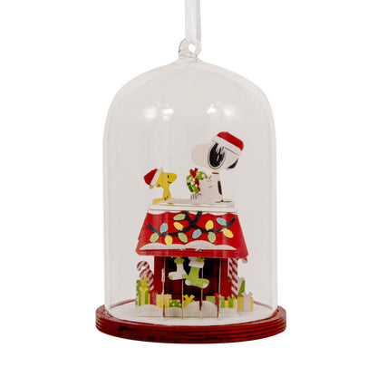 Peanuts® Snoopy's Doghouse Cloche, Glass and Paper — Hallmark Christmas Ornament