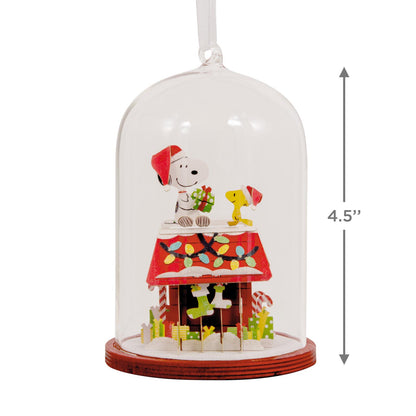 Peanuts® Snoopy's Doghouse Cloche, Glass and Paper — Hallmark Christmas Ornament