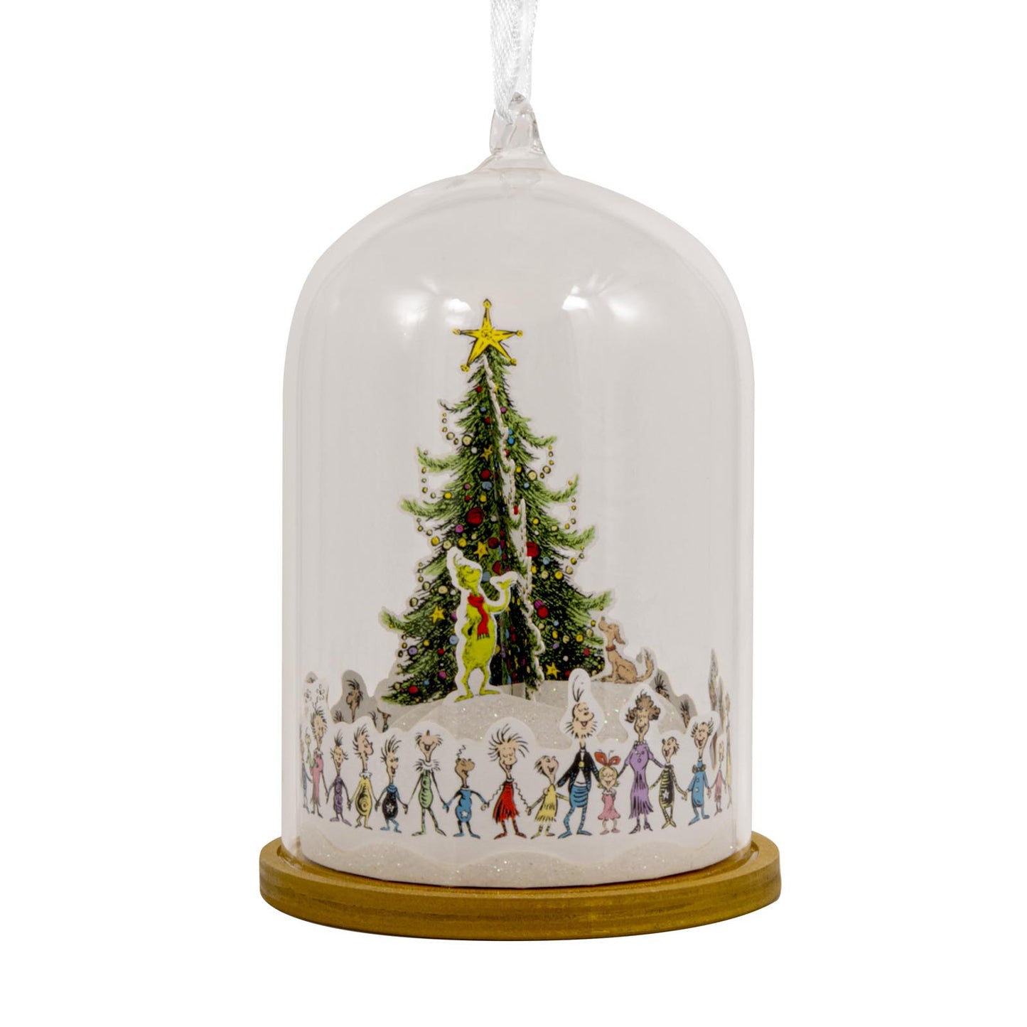 Dr. Seuss's How the Grinch Stole Christmas! Whoville Christmas Tree Cloche, Glass and Paper - Hallmark Christmas Ornament