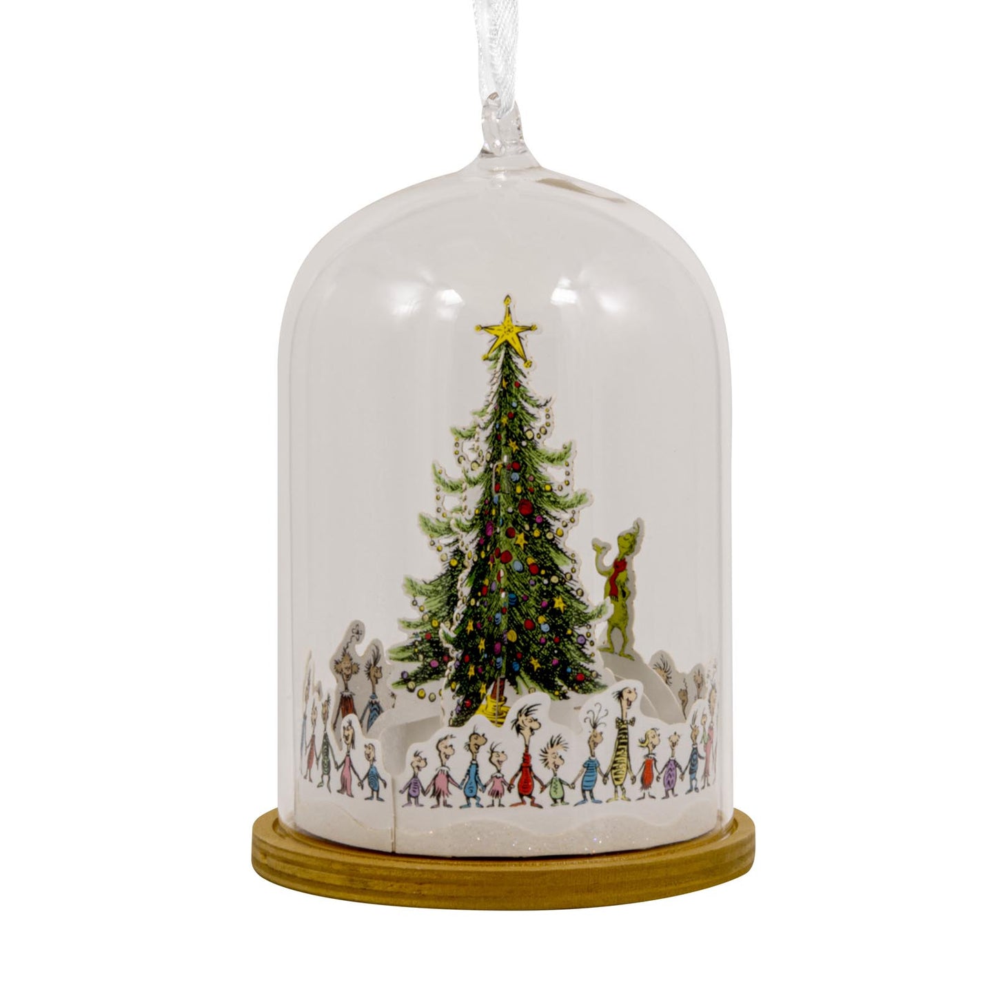Dr. Seuss's How the Grinch Stole Christmas! Whoville Christmas Tree Cloche, Glass and Paper - Hallmark Christmas Ornament