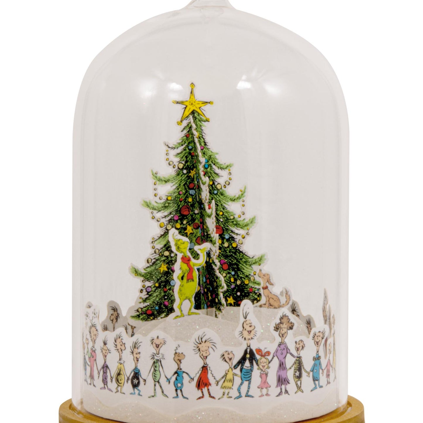 Dr. Seuss's How the Grinch Stole Christmas! Whoville Christmas Tree Cloche, Glass and Paper - Hallmark Christmas Ornament