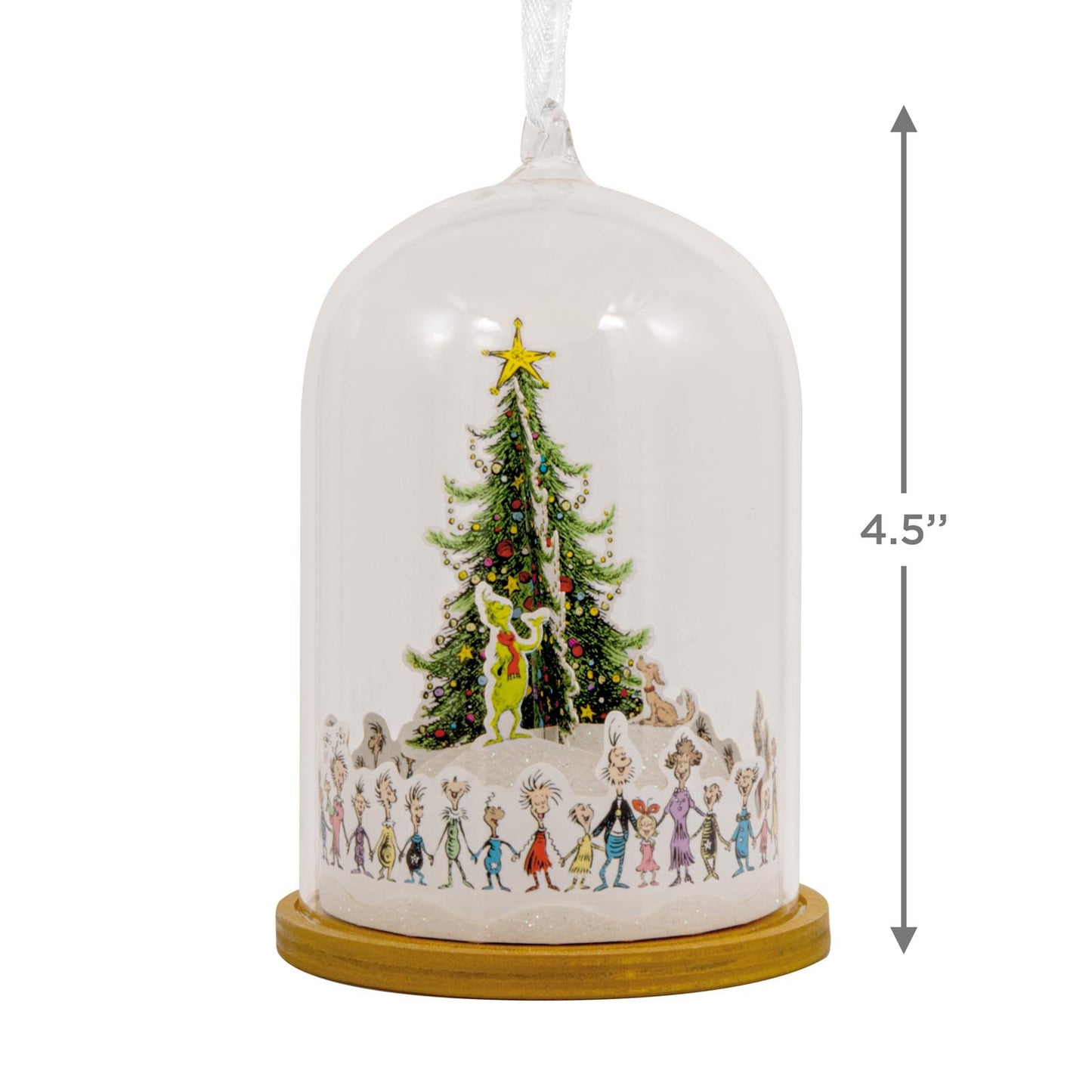 Dr. Seuss's How the Grinch Stole Christmas! Whoville Christmas Tree Cloche, Glass and Paper - Hallmark Christmas Ornament