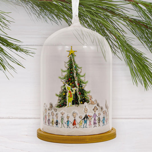 Dr. Seuss's How the Grinch Stole Christmas! Whoville Christmas Tree Cloche, Glass and Paper - Hallmark Christmas Ornament