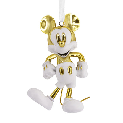 Disney Mickey Mouse White and Gold, Ceramic - Hallmark Christmas Ornament