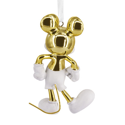 Disney Mickey Mouse White and Gold, Ceramic - Hallmark Christmas Ornament