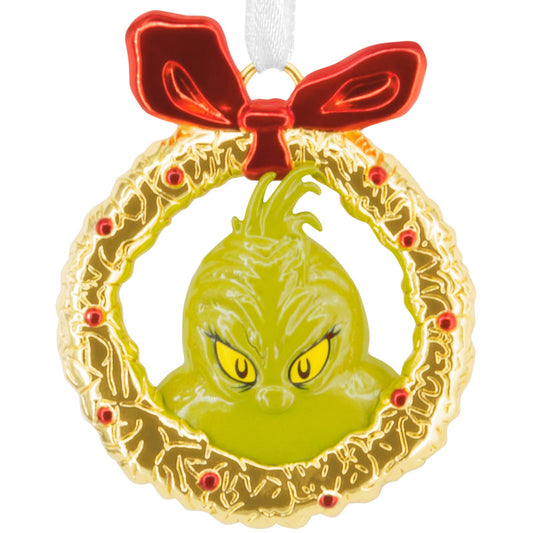 Dr. Seuss's How the Grinch Stole Christmas! Grinch in Wreath, Metal - Hallmark Christmas Ornament