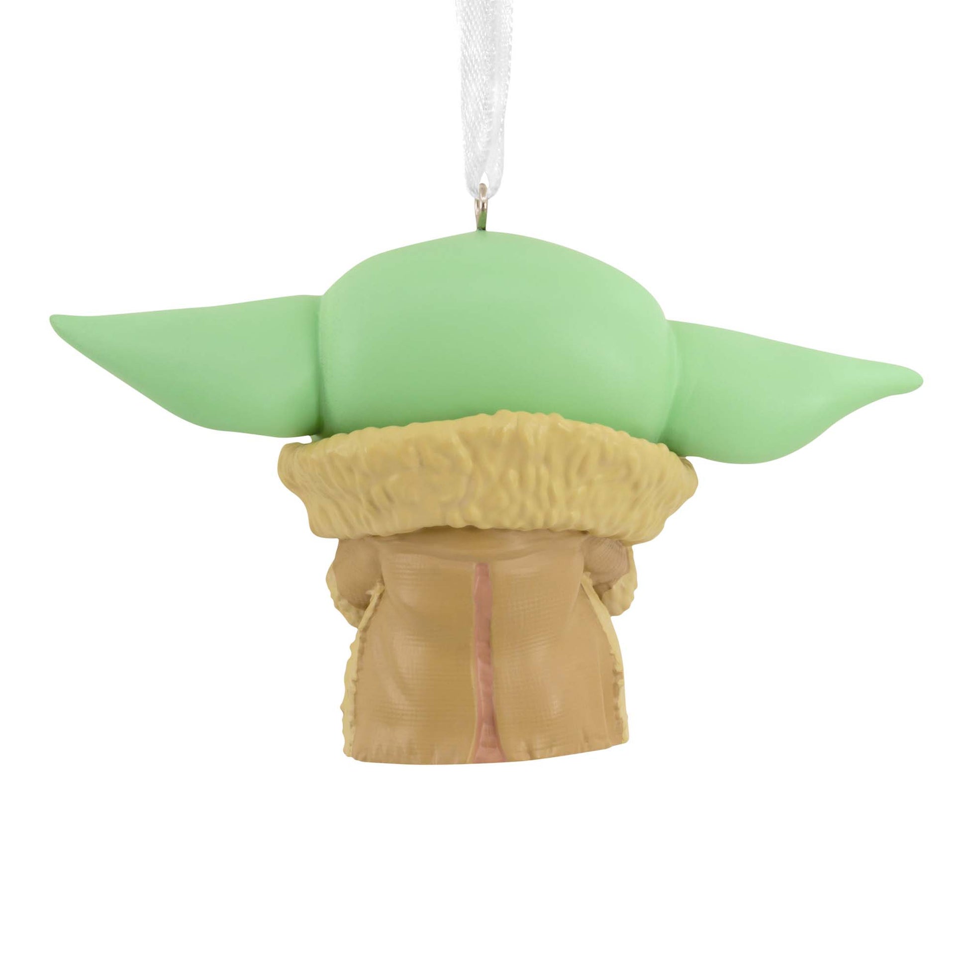 Hallmark Christmas Ornament (Star Wars™: The Mandalorian™ Grogu™ Funko POP!) from the back, featuring detailed ear and coat textures.