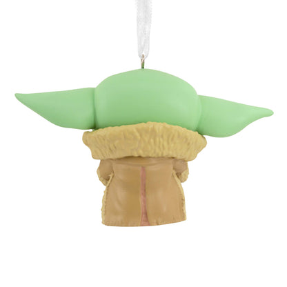 Hallmark Christmas Ornament (Star Wars™: The Mandalorian™ Grogu™ Funko POP!) from the back, featuring detailed ear and coat textures.
