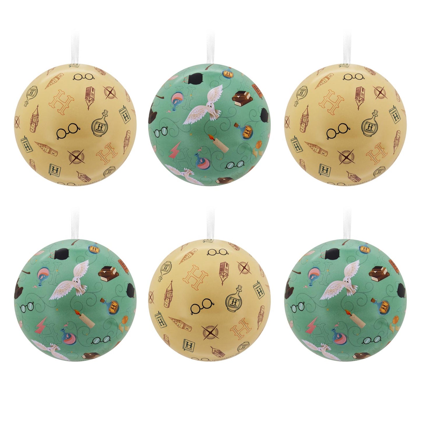 Harry Potter, Tin Ball, Set of 12 - Hallmark Christmas Ornament