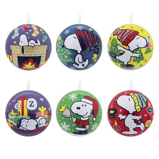 Peanuts® Tin Balls, Set of 12 — Hallmark Christmas Ornament
