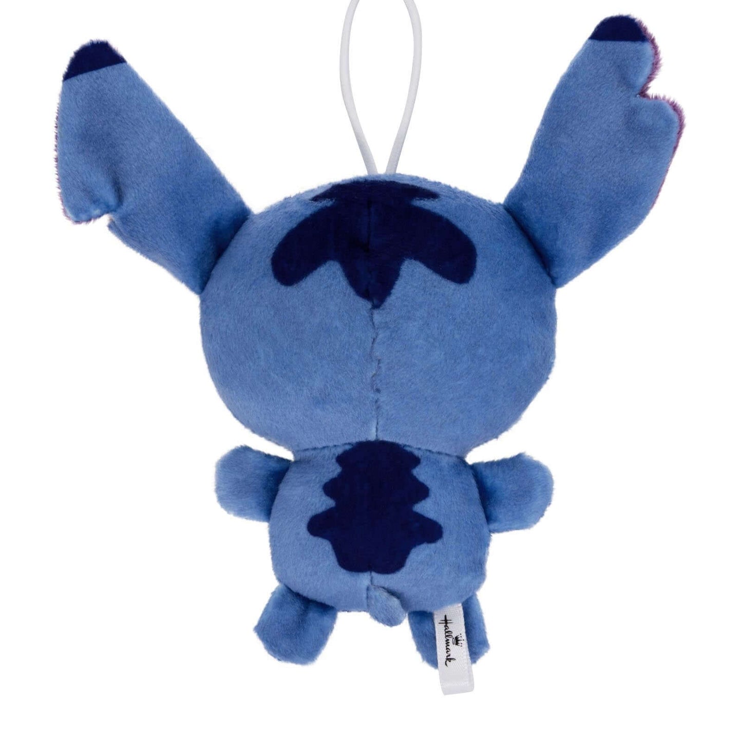Disney Stitch, Plush Fabric - Hallmark Christmas Ornament, back view detail of blue plush, soft fabric, small size