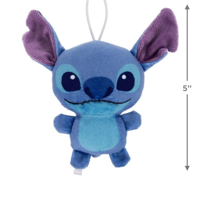 Disney Stitch, Plush Fabric - Hallmark Christmas Ornament, soft blue plush design, 5 inches tall, perfect for festive decoration.