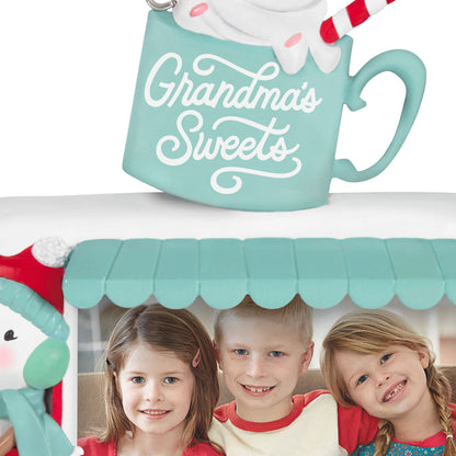 Grandma's Sweets Photo Frame — Hallmark Keepsake Christmas Ornament featuring a blue mug design and smiling children in a photo insert