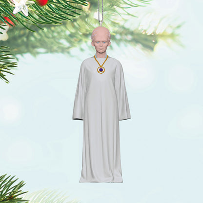 Star Trek™ The Keeper — Hallmark Keepsake Christmas Ornament, detailed alien figure in grey robe, hanging from tree branch.