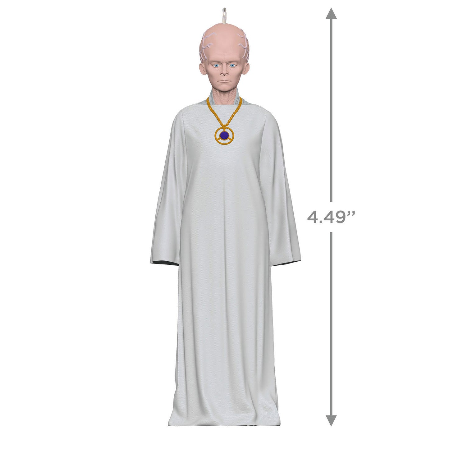Star Trek™ The Keeper — Hallmark Keepsake Christmas Ornament featuring a detailed alien figure in a white robe, measuring 11.43 cm.