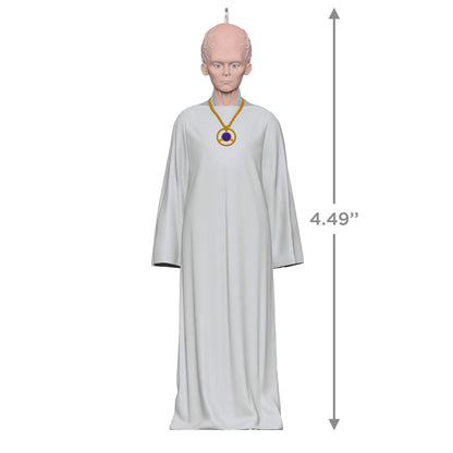 Star Trek™ The Keeper — Hallmark Keepsake Christmas Ornament featuring a detailed alien figure in a white robe, measuring 11.43 cm.