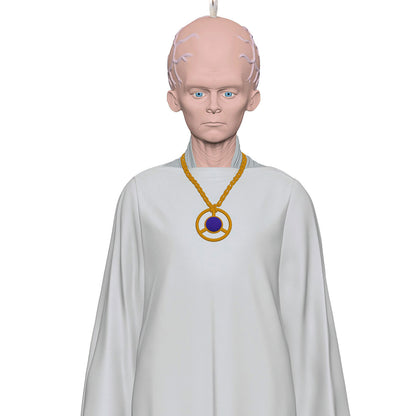 Star Trek™ The Keeper — Hallmark Keepsake Christmas Ornament, detailed character with psychic powers and iconic gold necklace, front view.