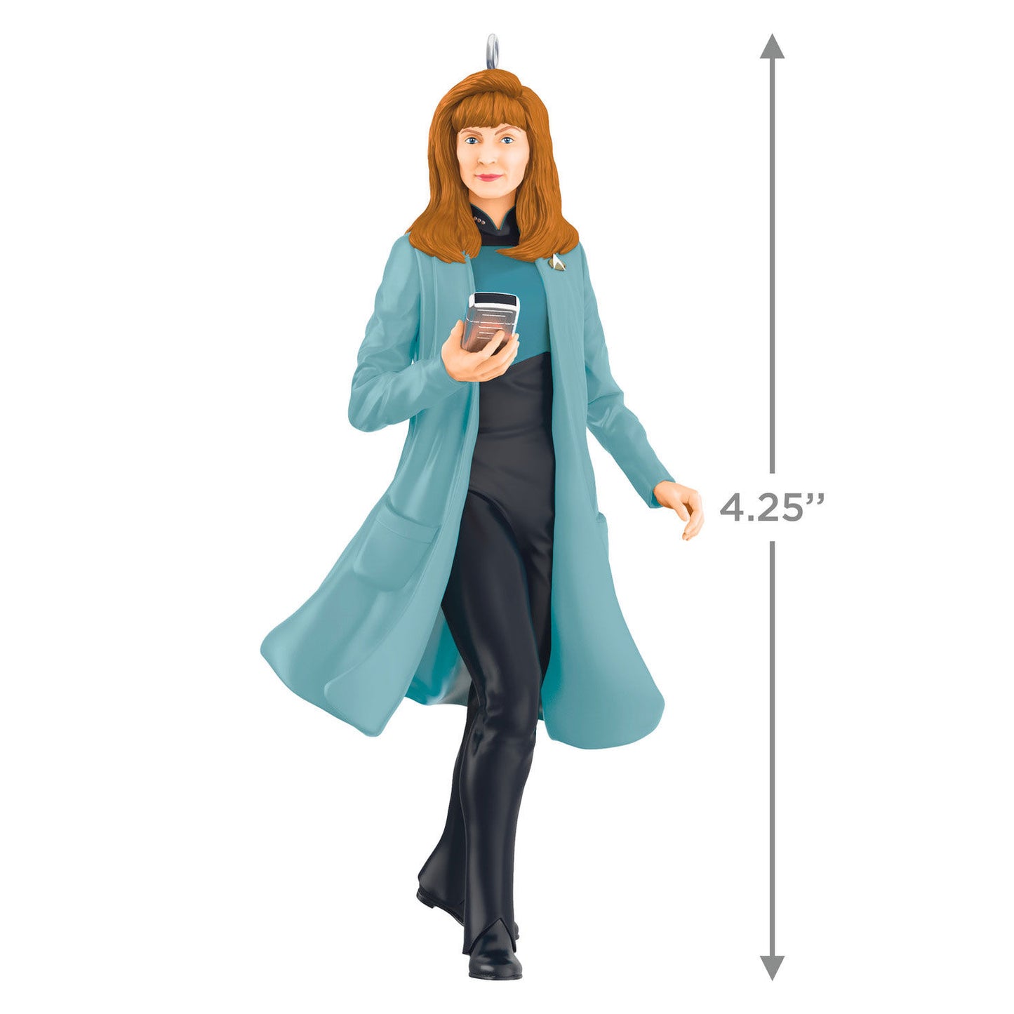 Star Trek™: The Next Generation Dr. Beverly Crusher — Hallmark Keepsake Christmas Ornament, 10.8 cm, detailed figure in blue lab coat, holding a tricorder.
