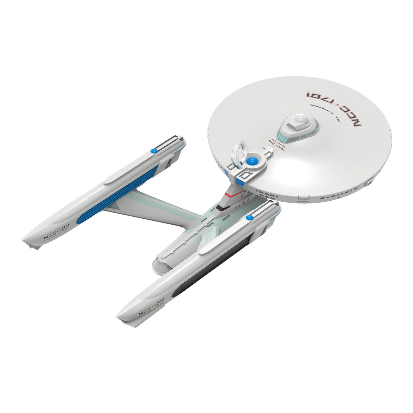Star Trek™: The Motion Picture U.S.S. Enterprise NCC-1701 Refit (Miniature) — Hallmark Keepsake Christmas Ornament, detailed top view.