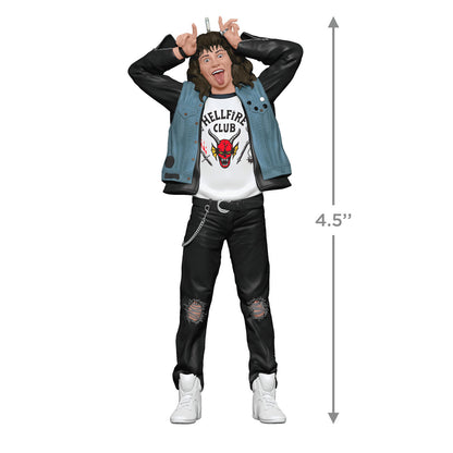 Netflix Stranger Things, Eddie Munson — Hallmark Keepsake Christmas Ornament in full colour showing detailed outfit and pose, 11.43 cm tall.