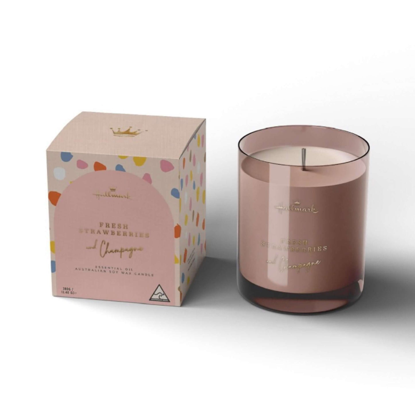 Hallmark Essential Oil Australian Soy Wax Candle - Fresh Strawberries & Champagne