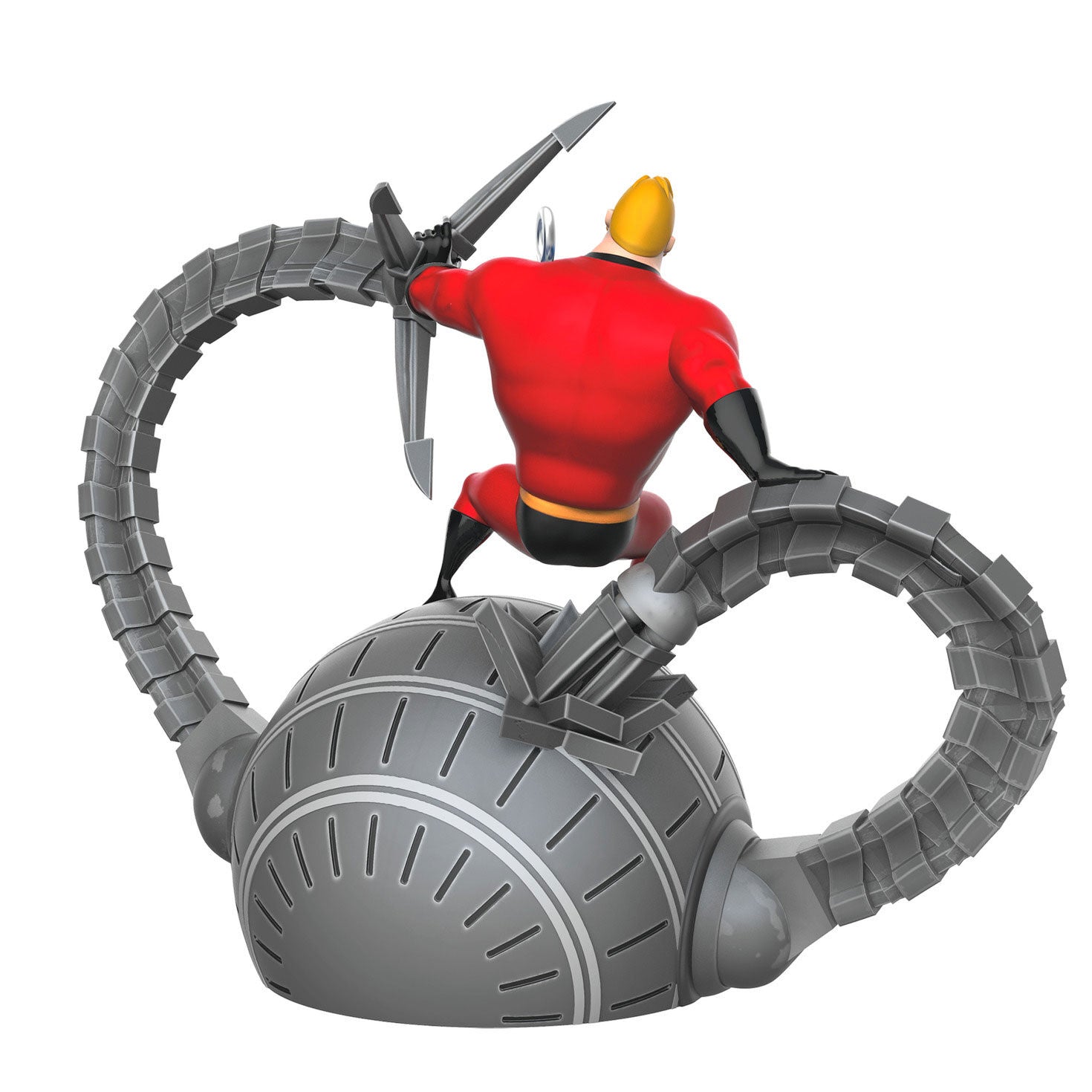 Disney and Pixar The Incredibles, 20th Anniversary Battling the Omnidroid — Hallmark Keepsake Christmas Ornament featuring Mr. Incredible in action.