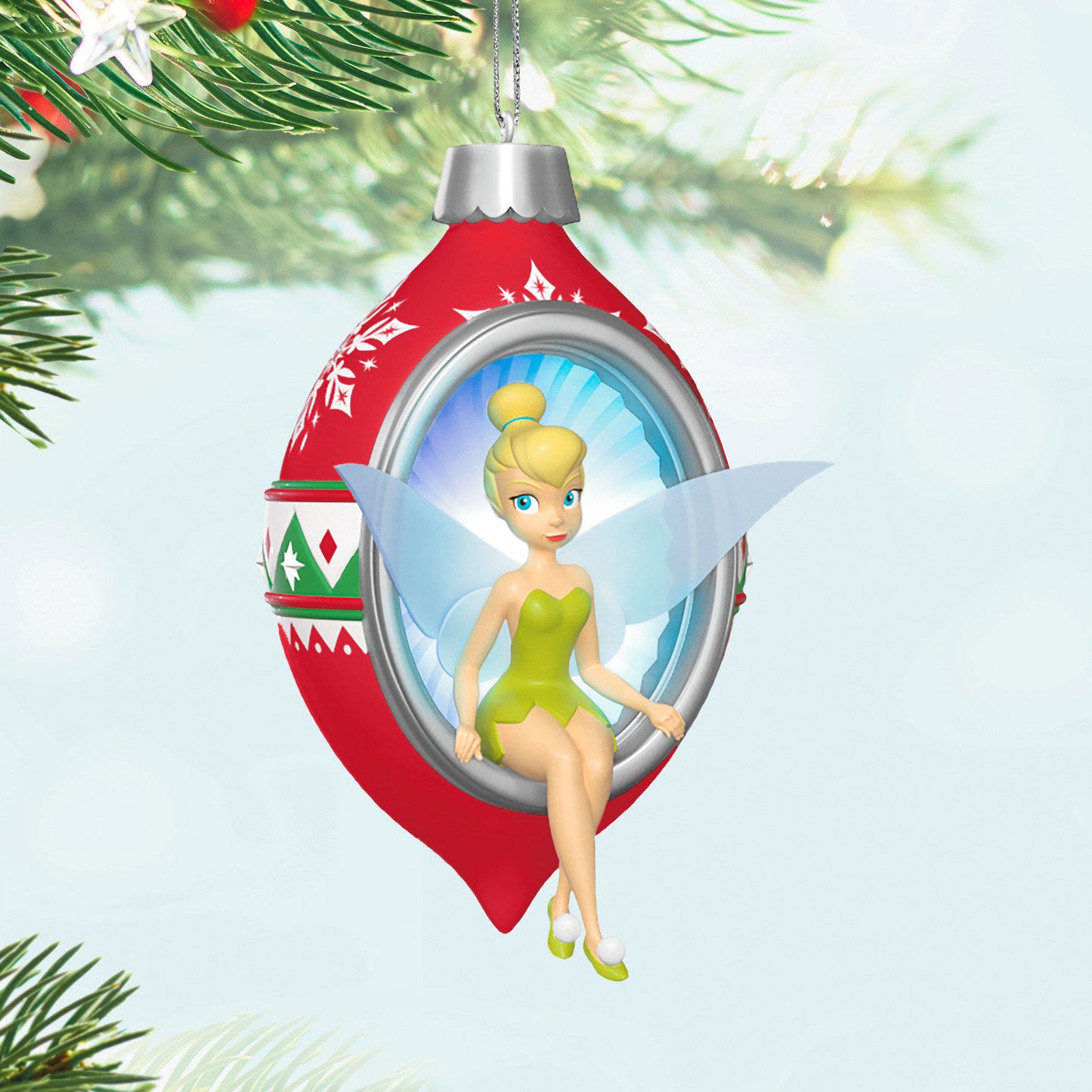 Disney Tinker Bell Trimming the Tree With Tink & Light — 2025 Hallmark Keepsake Christmas Ornament