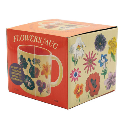 Unemployed Philosophers Guild - Flowers Mug in gift box with floral illustrations and vibrant colours, featuring elegant packaging.