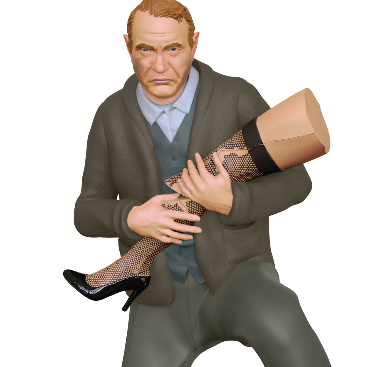A Christmas Story, Family Controversy — 2025 Hallmark Keepsake Christmas Ornament, 3D figurine of Old Man Parker holding a leg lamp.