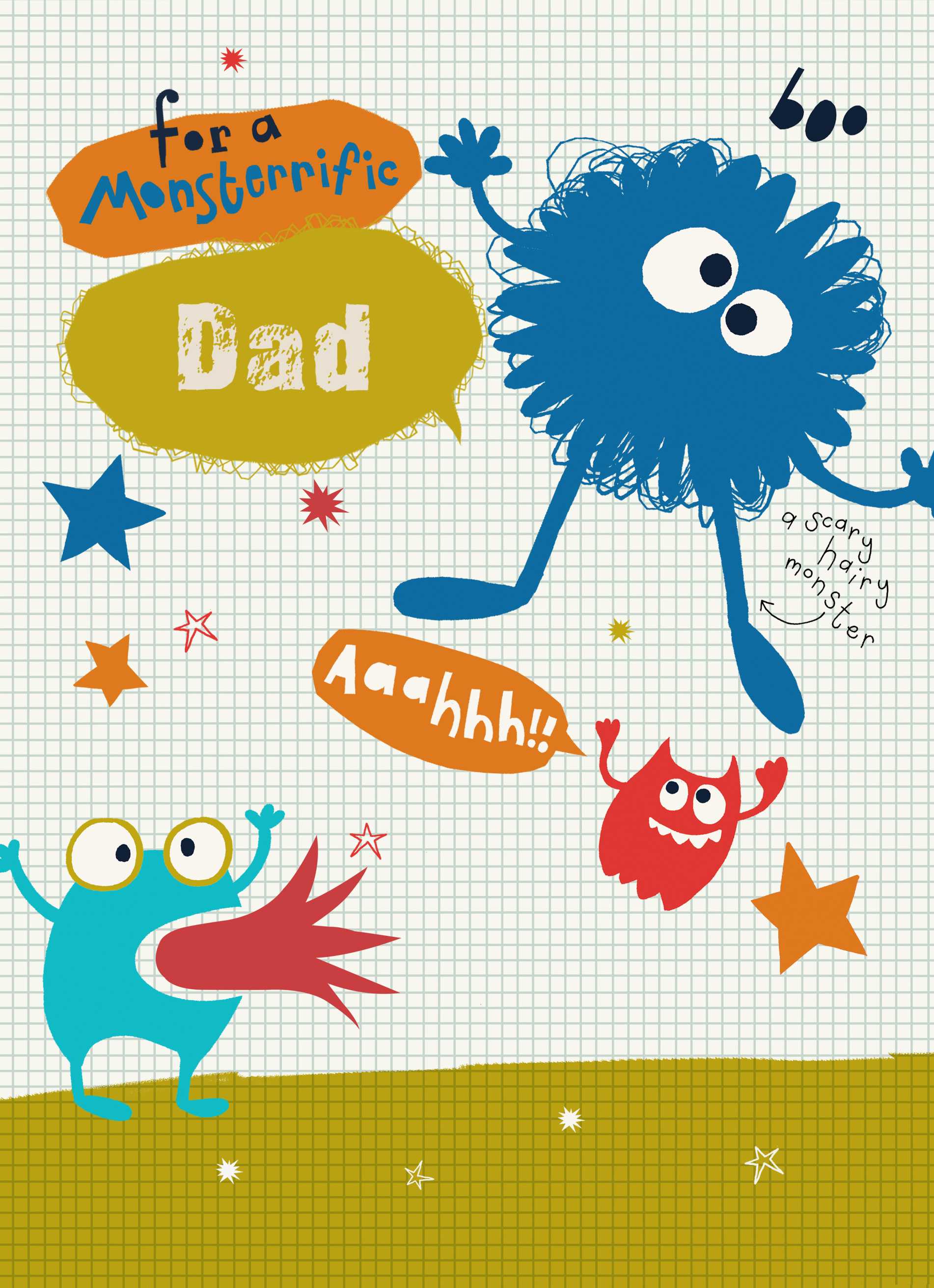 Dad Colourful Monsters Editable Text