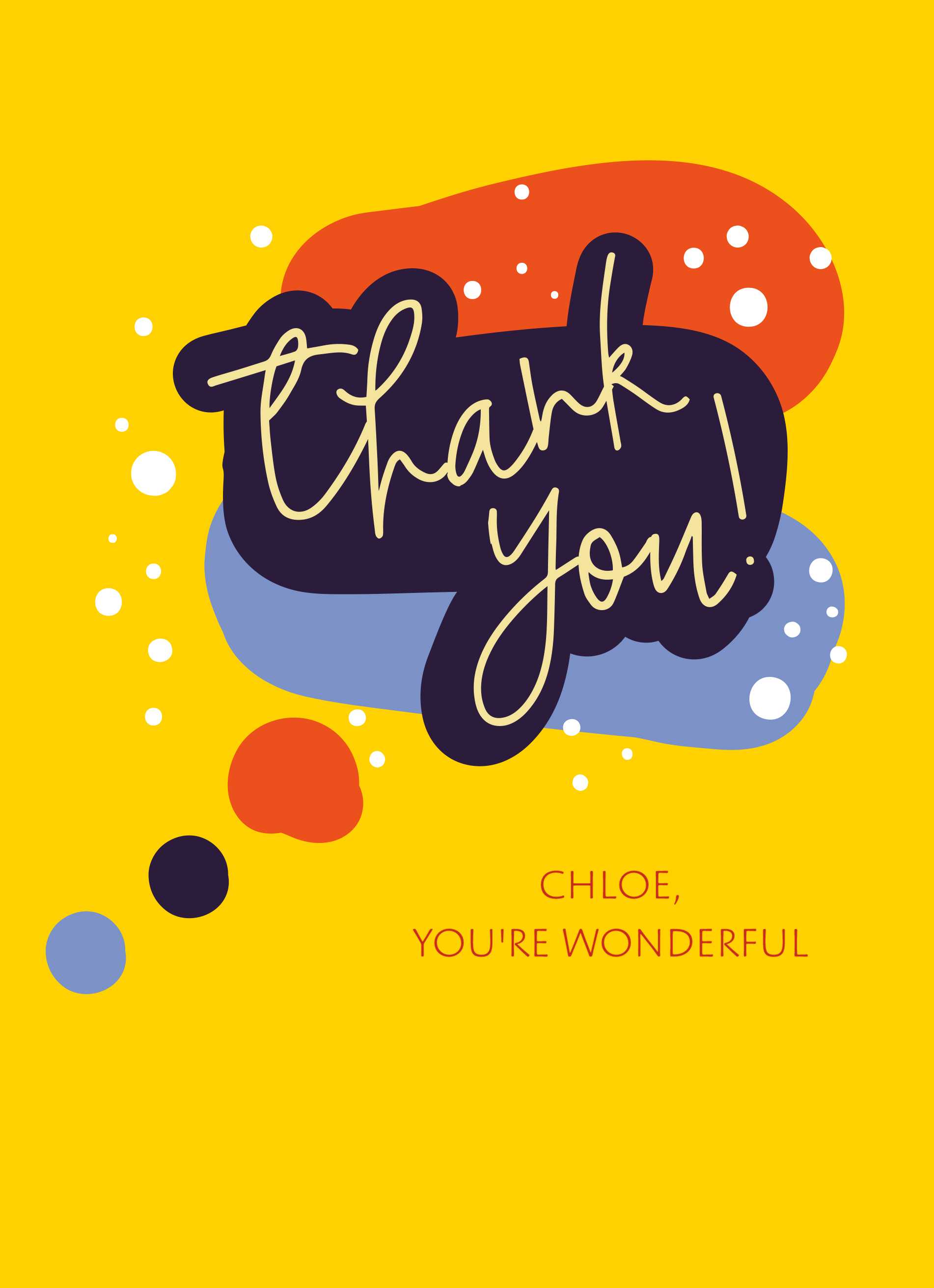 Contemporary Thank You Editable Colour Blobs