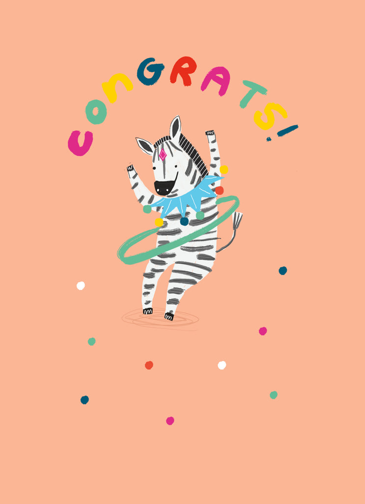 Contemporary Congratulations Quirky Hula Zebra