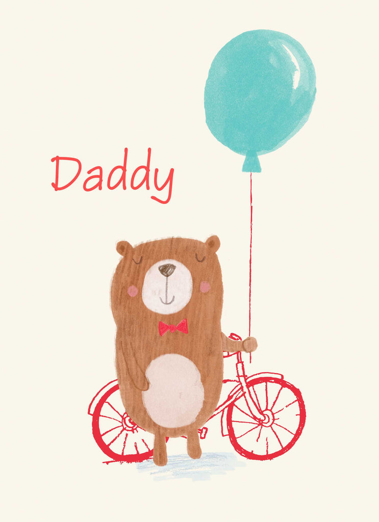 Daddy Cute Bear Balloon Bicycle
