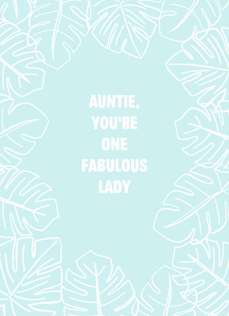 Contemporary Auntie Birthday Editable Leaf Pattern