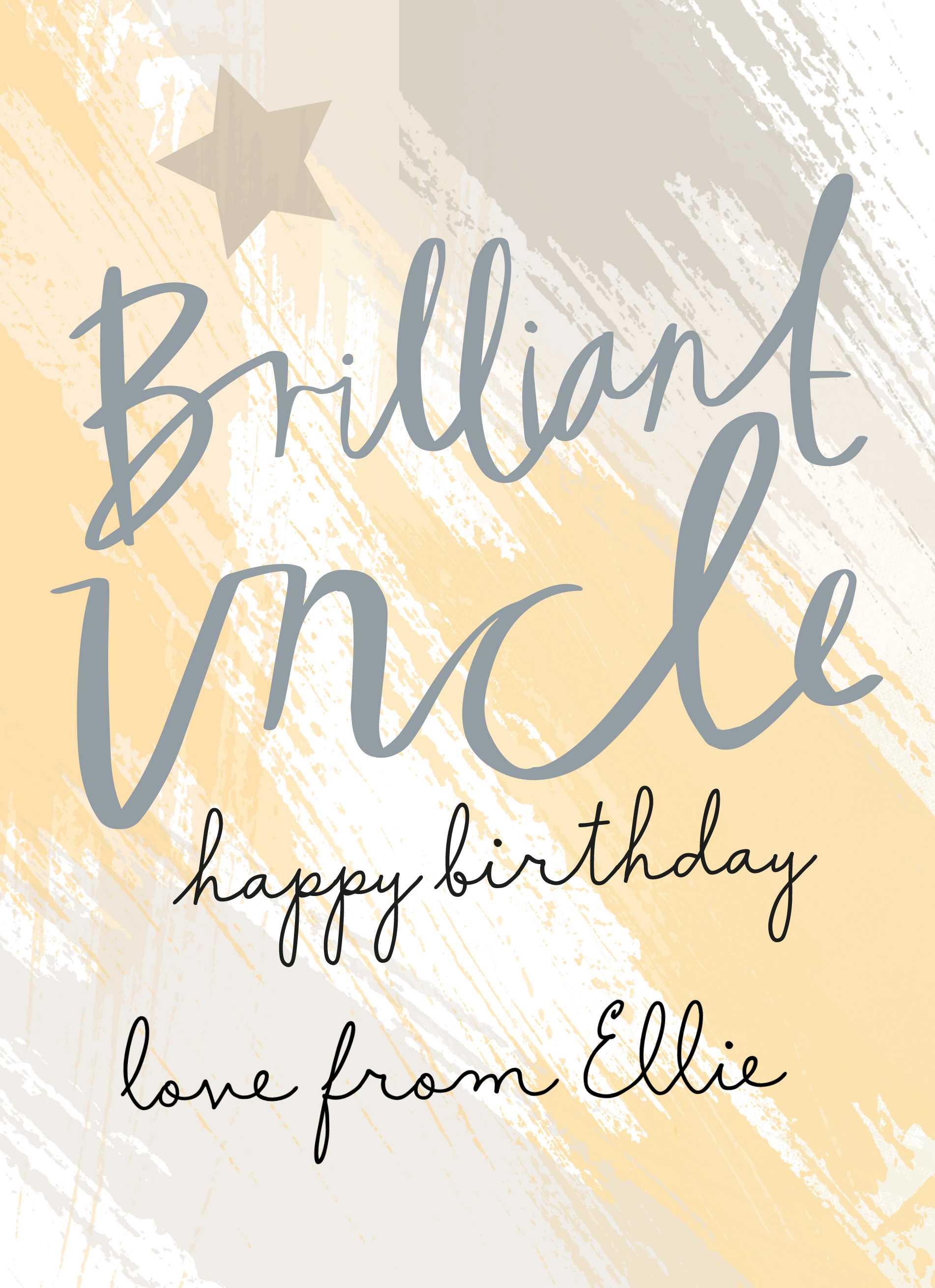 Contemporary Birthday Uncle Editable Brilliant