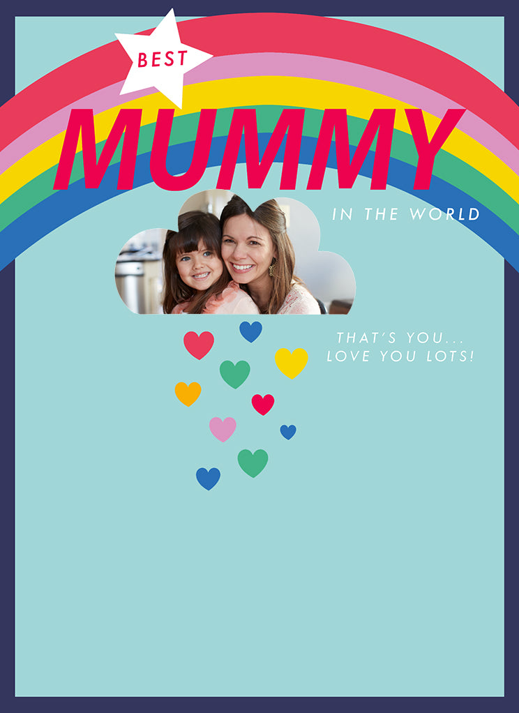 Mummy Photo Frame Clouds Love Hearts Rainbow