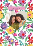 Mum Classic Photo Upload Heart Multicoloured Flowers