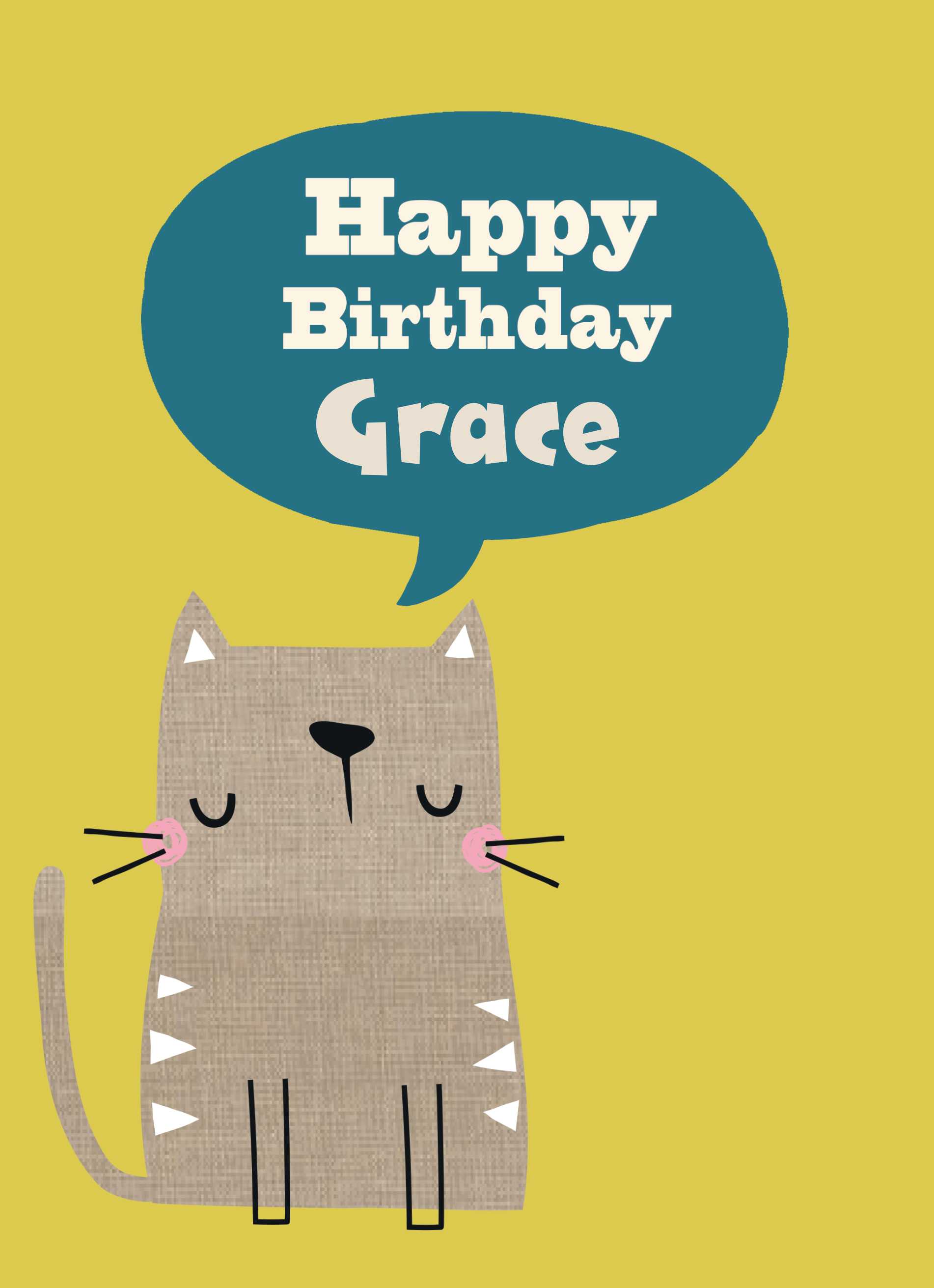 Cute Birthday Daughter Cat Speech Bubble