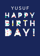 Contemporary Birthday Editable Rainbow Stripe Text