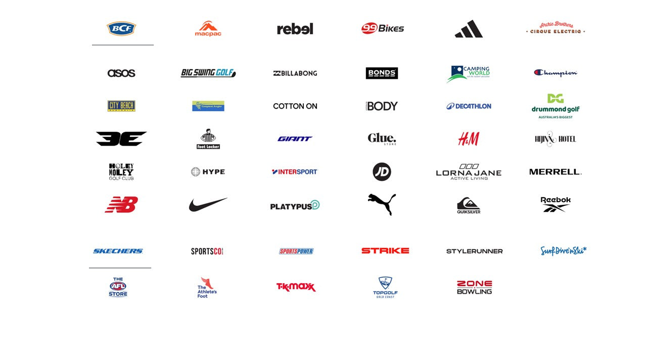 Collection of various brand logos on a white background