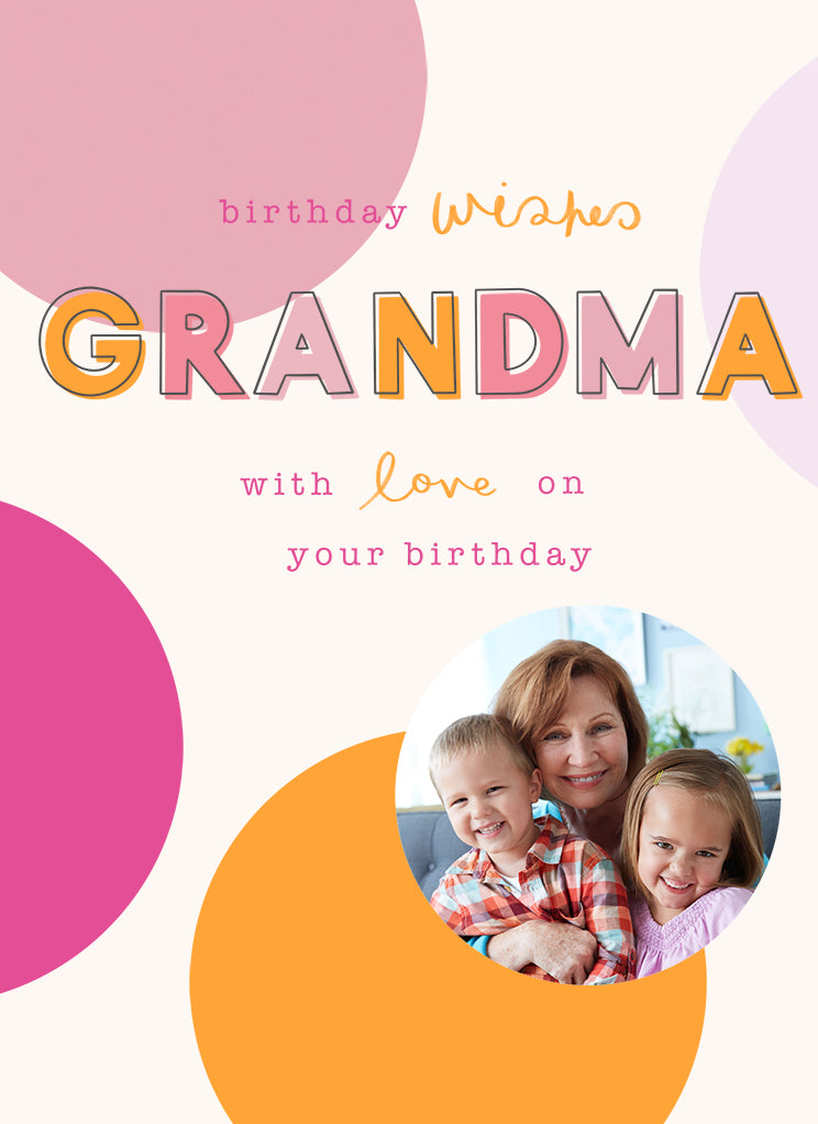 Contemporary Grandma Birthday Colourful Spots