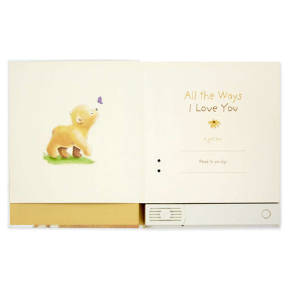 All The Ways I Love You Recordable Storybook open layout showcasing Big Bear illustration and recording section for personalisation.