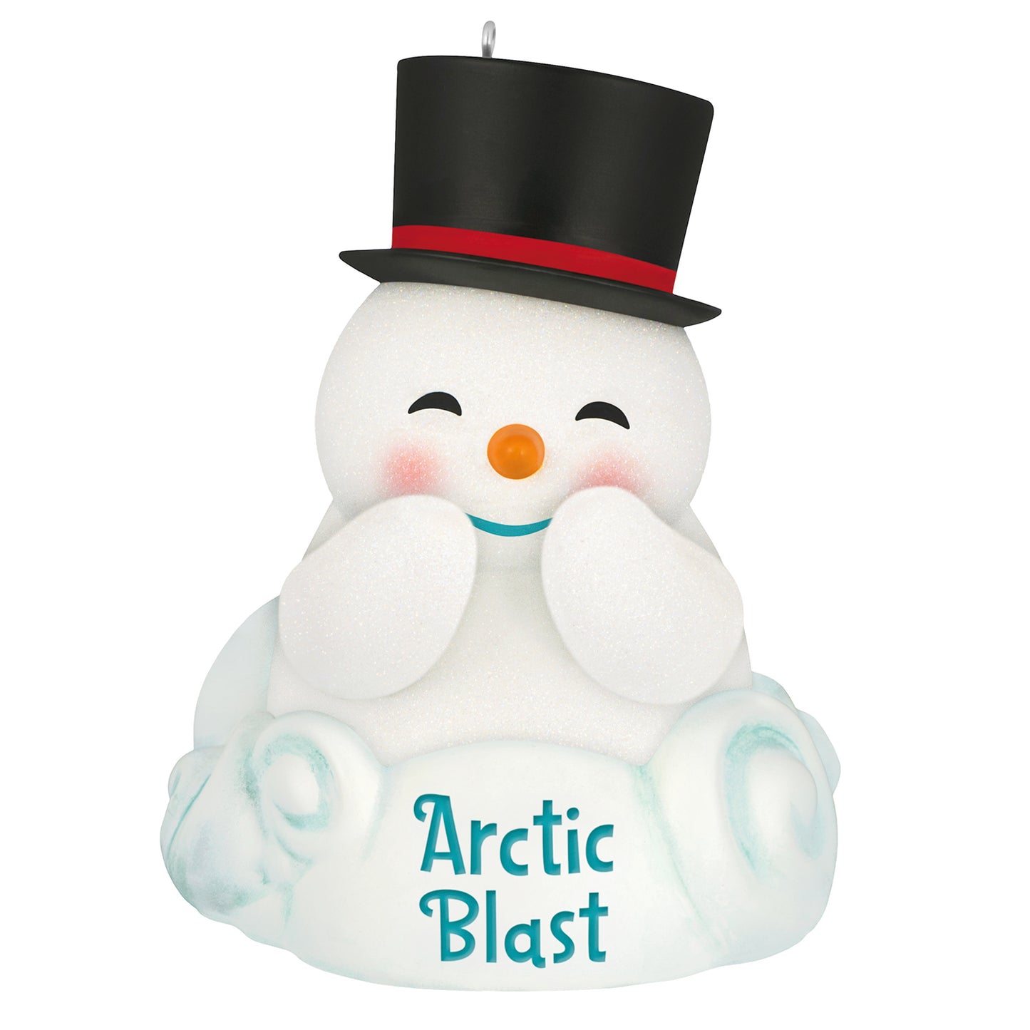 Arctic Blast With Light and Sound — 2026 Hallmark Keepsake Christmas Ornament, snowman design, cheerful expression, top hat, light-up details