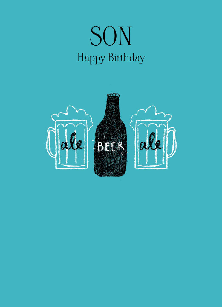 Son Happy Birthday Editable Beer Glasses