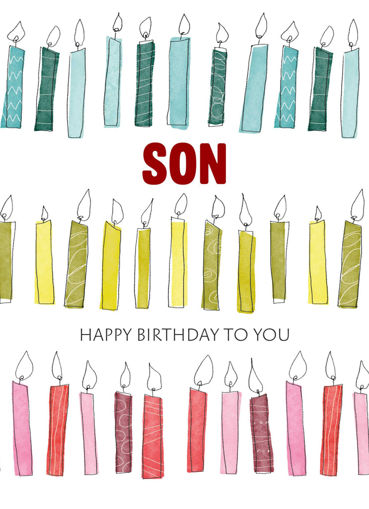 Son Happy Birthday To You Multicoloured Candles